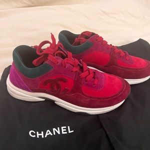 Chanel Size 38 Sneakers 
Red/magenta purple Comes with box and shoe bag